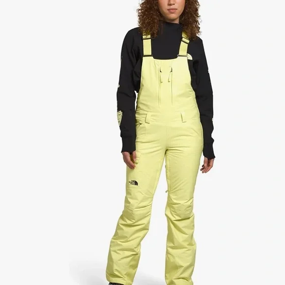 The North Face Yellow Overalls w Freedom Ins BIB Sun Bright - Picture 4 of 15